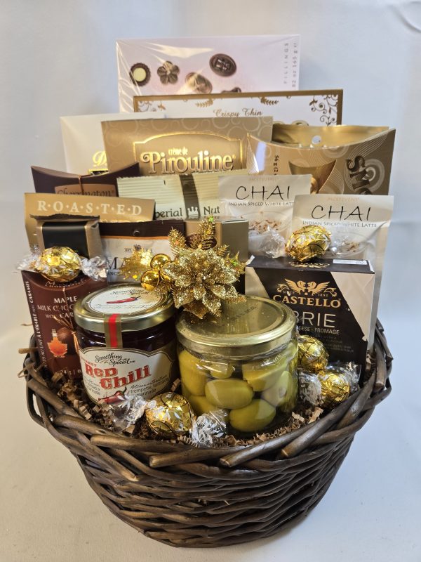 Golden Gourmet Christmas Basket